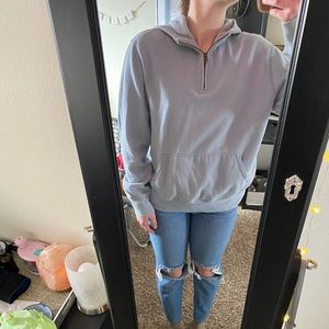 J. Crew. Baby Blue, half zip hoodie. Size M